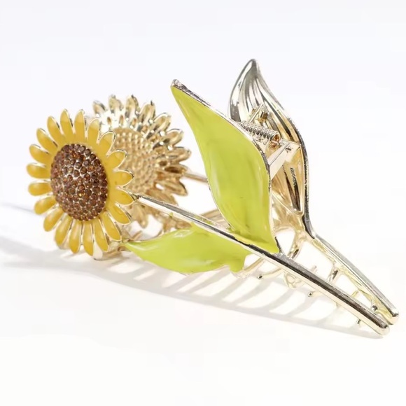 Sunflower Crystal Floral Metal Hair Claws main image 12